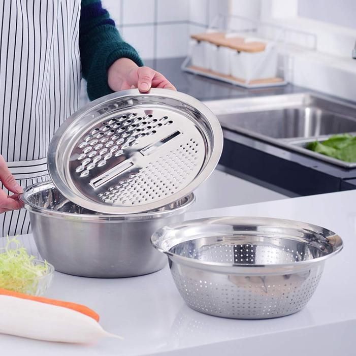 Stainless Steel Kitchen Drain Basket Set 3 in 1